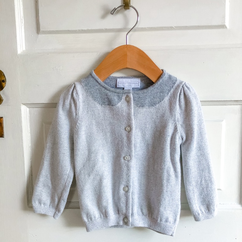 The little white company silver cardigan